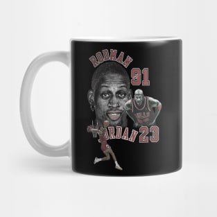 Dennis Rodman Bulls 91 & Michael Jordan 23 Vintage Mug